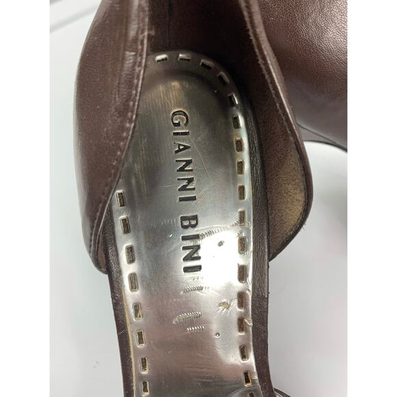 50% OFF Gianni Bini Heels Weaved Brown Bronze Peep Toe 7.5M - Picture 7 of 10